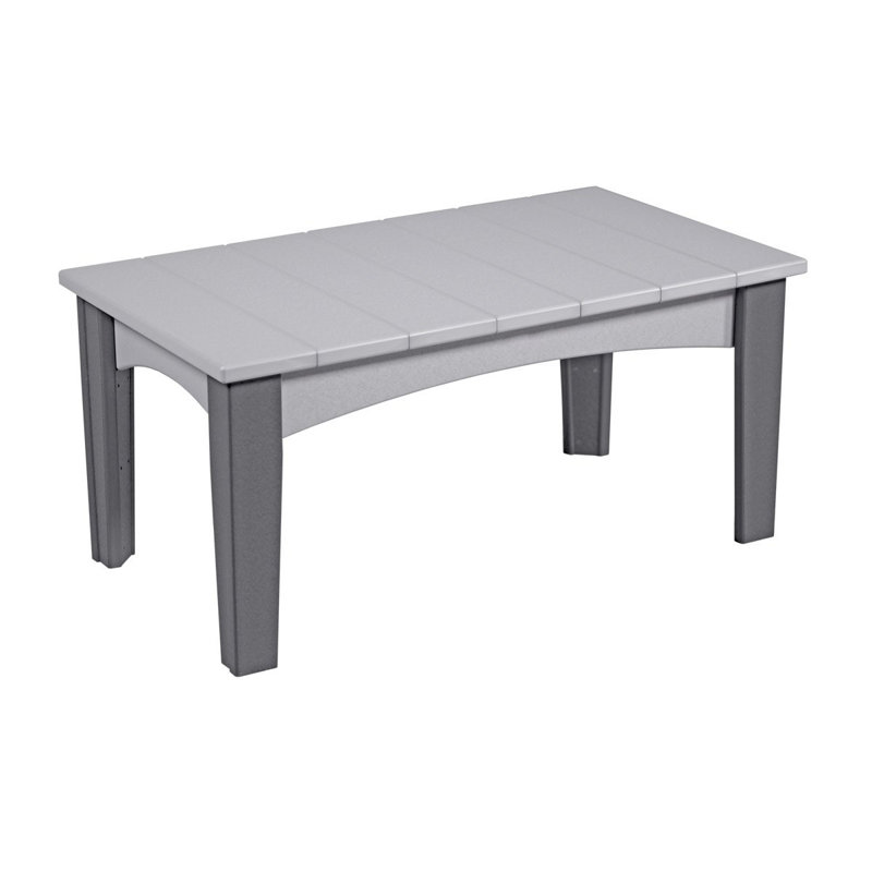 Rochele Rectangular Outdoor Coffee Table With Umbrella Hole , 39'' in. W 22'' in. D, Dove Gray, Slate