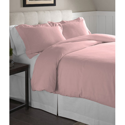 Pointehaven 175 GSM Solid Flannel 100% Cotton Duvet Set