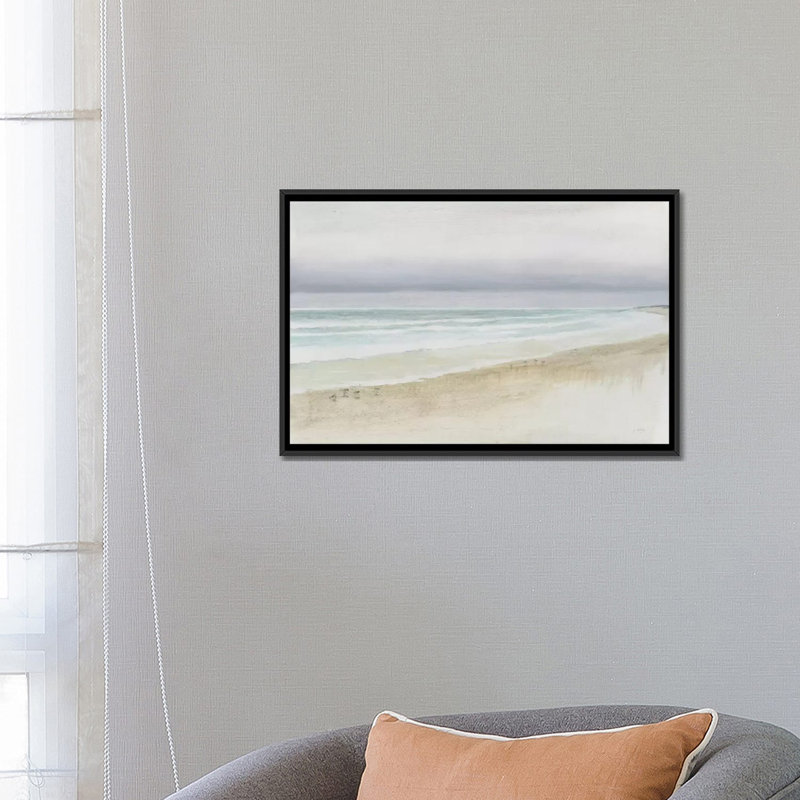 " Serene Seaside " by James Wiens, 18" H x 26" W x 1.5" D, Black Framed Canvas, No Matte