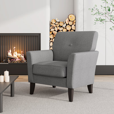 Alex Transitional Flared Arm Upholstered Armchair