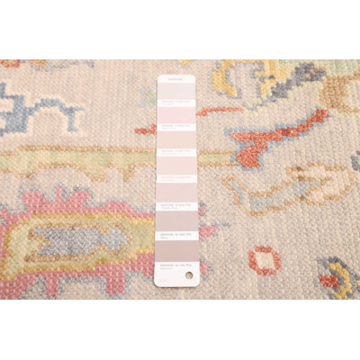 Modern Oushak  Grey Rug 3'7" x 5'7"
