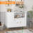 Garvee Wood Storage Cabinet, Modern White Sideboard Buffet Cabinet with 2 Drawers & 2 Doors, Compact Coffee Bar Station for Kitchen, Living Room, Apartments-861047533