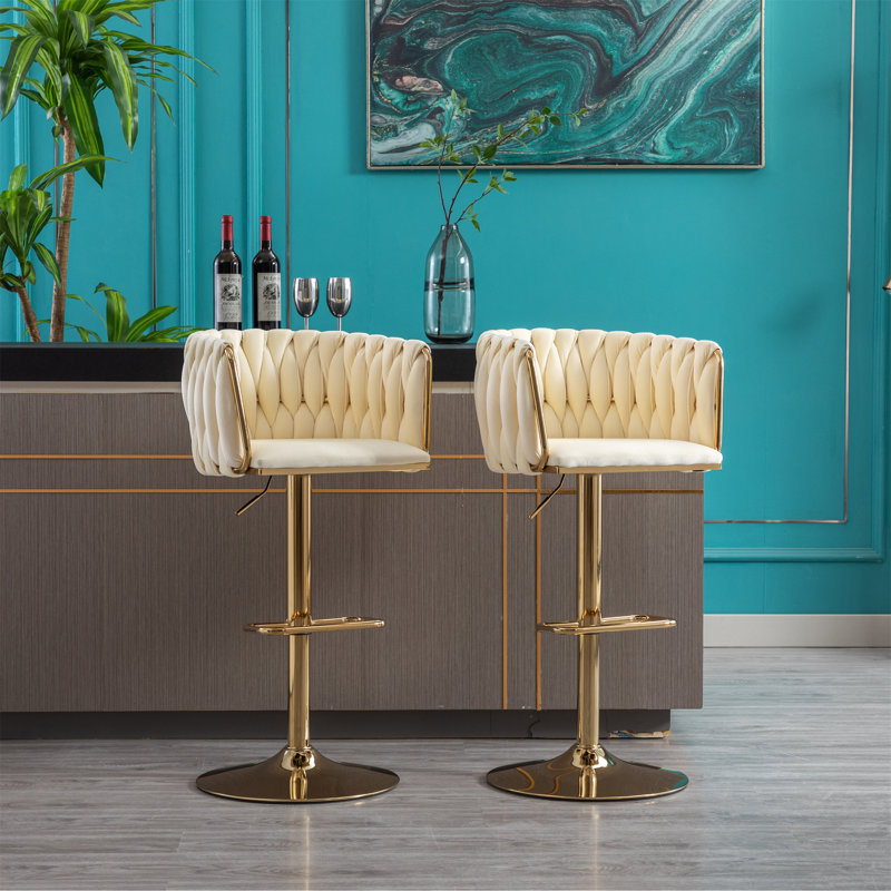 Ensemble de 2 tabourets de bar, Ivoire ivoire