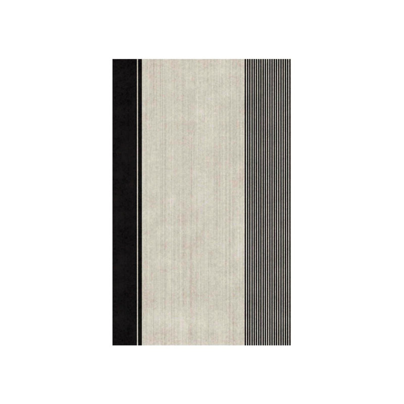 Himanshee Black Striped Digital Print Cotton Polyester Non-Slip Area Rug, Rectangle 2 pi 7 po x 4 pi 7 po