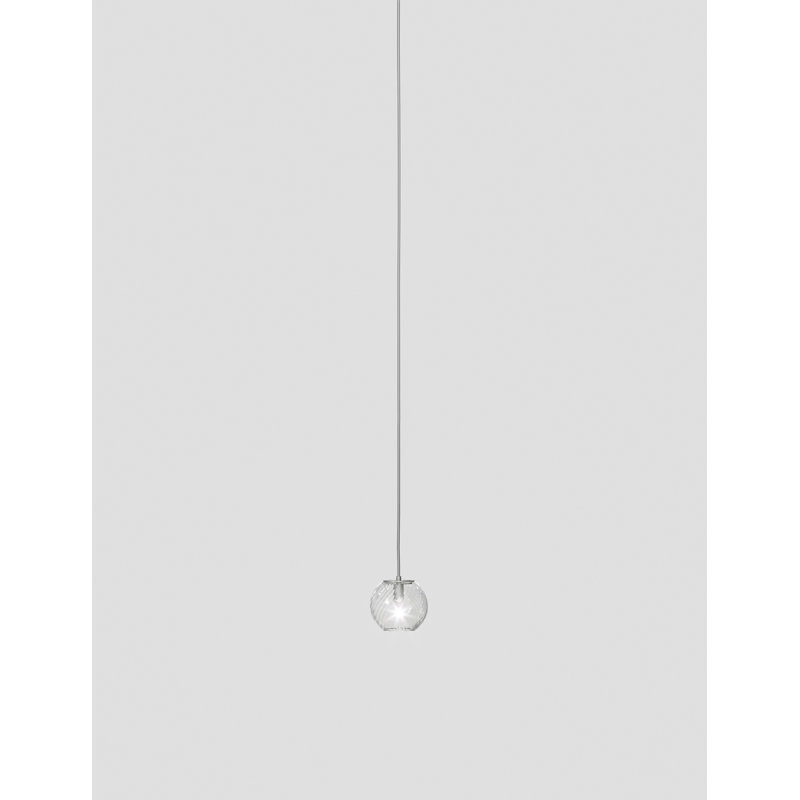 Oto 1 - Light Pendant, 83" H x 5" W x 5" D, Crystal Striped Glass