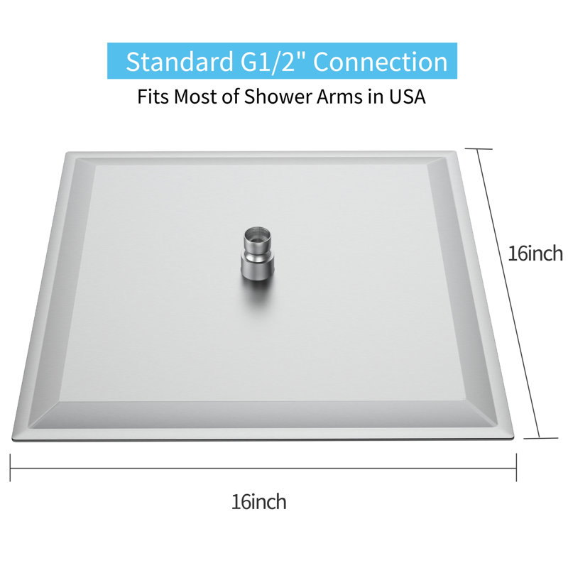Pomme de douche à pluie ultra mince, Nickel brossé