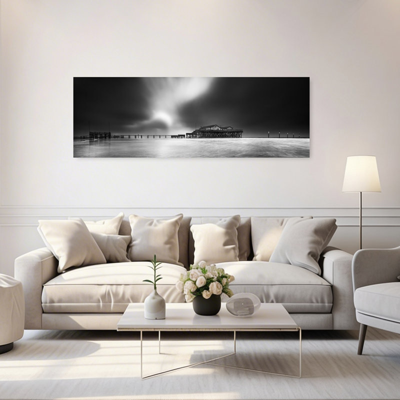 Art mural Moody Ocean Pier, H 20 po x l 60 po