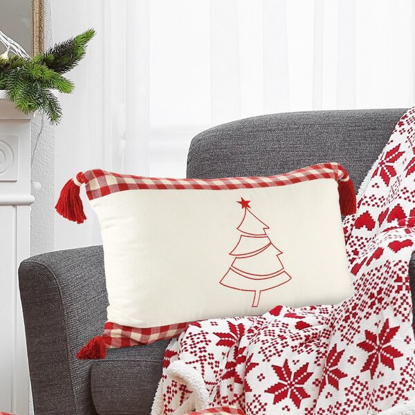 The Holiday Aisle® Ferris Embroidered Cotton Throw Pillow