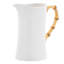 Bamboo 57.6 oz. Ceramic Large Pitcher - Natural/White