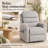 30" W Upholstered Power Recliner with Massage and Heating Side Pockets -Light Gray-1828289419