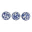 Ensemble d'objets décoratifs ronds en céramique de style chinoiserie pour le salon - Présentoir de décorations modernes pour tablettes - ensemble de 3, 5 po, bleu et blanc