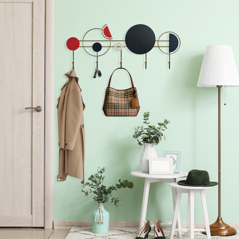 Durable Metal Wall Hook, Hand Painted, 23.6 x 9.1 inches | 100% Metal Construction, Thickness: 0.03 inches | Ideal for Home Organization & Decor, Stylish and Functional Design for Any Room