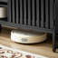Support pour téléviseur de 63 po de style Mid-Century moderne, noir avec portes rayées grillagées, construction, 4 tablettes, accessoire de salon et de chambre à coucher, supporte une capacité de rangement de 60 po, beaucoup de matériel et de diver