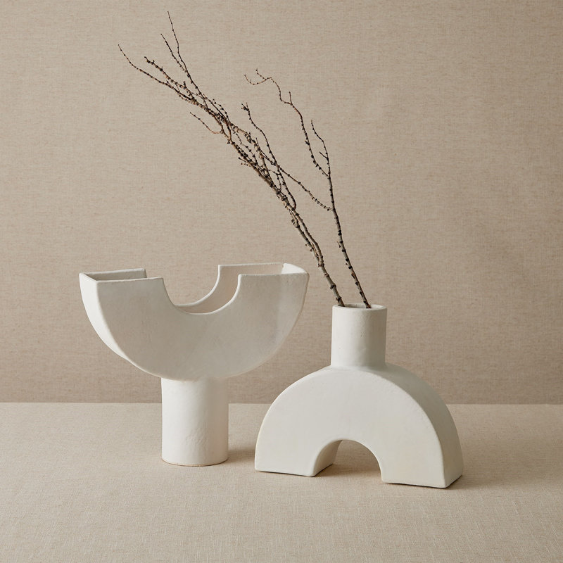 Stoneware Table Vase, White