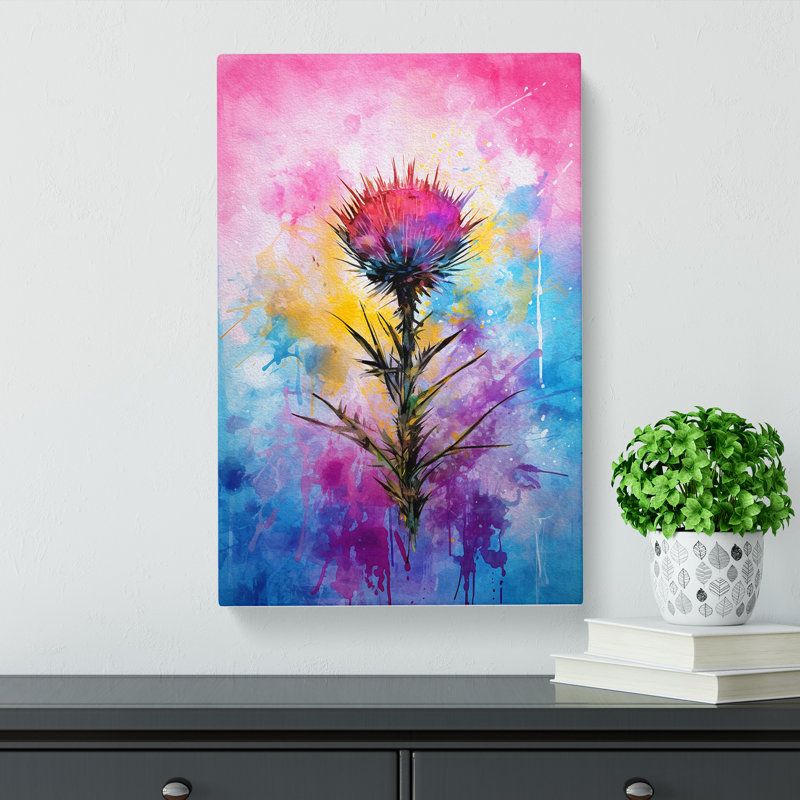 Thistle - Wrapped Canvas, 60cm H x 40cm W x 3cm D