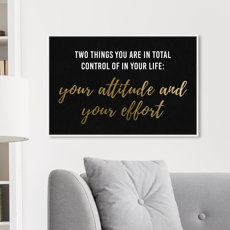 «Attitude and Effort», reproduction d'art sur toile, H 20 po x l 30 po, Toile encadrée, Blanc