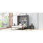 Grand lit mural, gris - Lit confortable et peu encombrant avec tablettes, idéal pour les petits appartements
