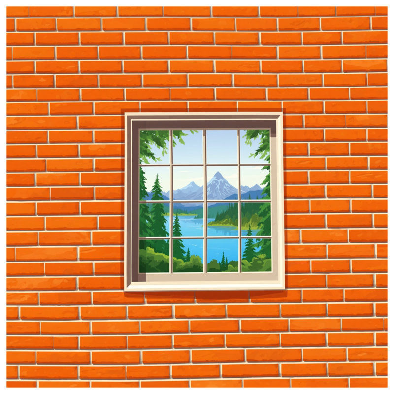 Couvre-lit matelassé pour fenêtre Brick Wall, Grand lit