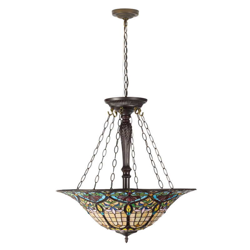 Luminaire suspendu en verre coloré multicolore 24 po Delilah 