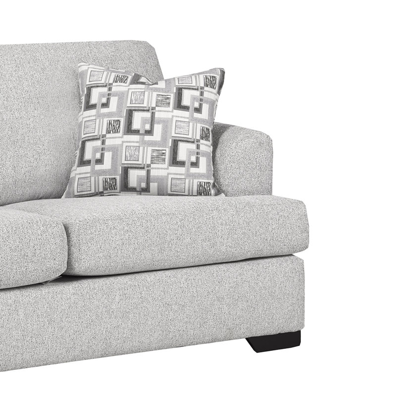Canapé à accoudoirs encastrés avec coussins réversibles 88 po Abilio, Polyester argenté