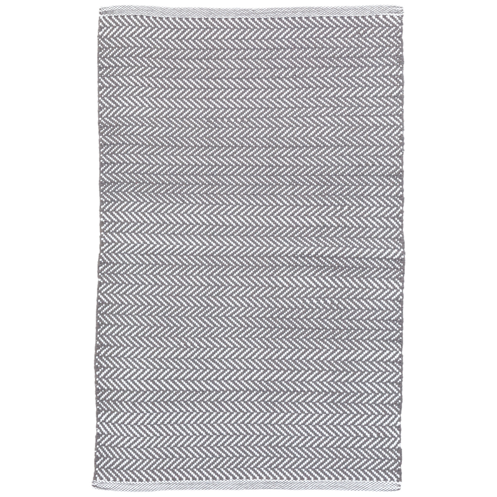 C3 Herringbone Shale White Outdoor Rug, Rectangle 2' x 3'