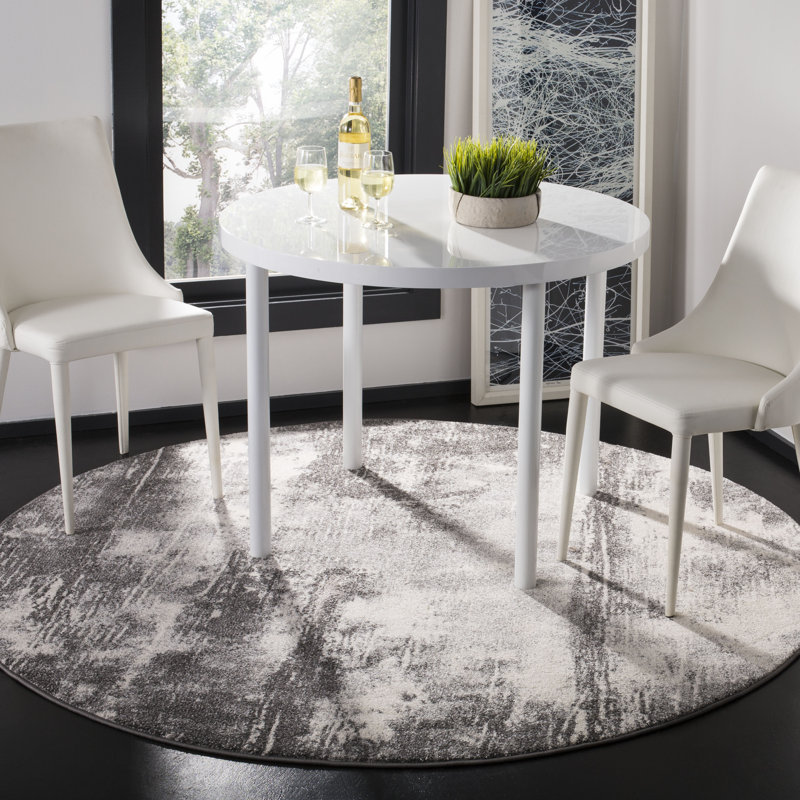 Elmina 100 Performance Abstract Rug, Round 6'7"