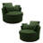 Upholstered Swivel Lounge Armchair With Pillow(Set of 2)-116445230