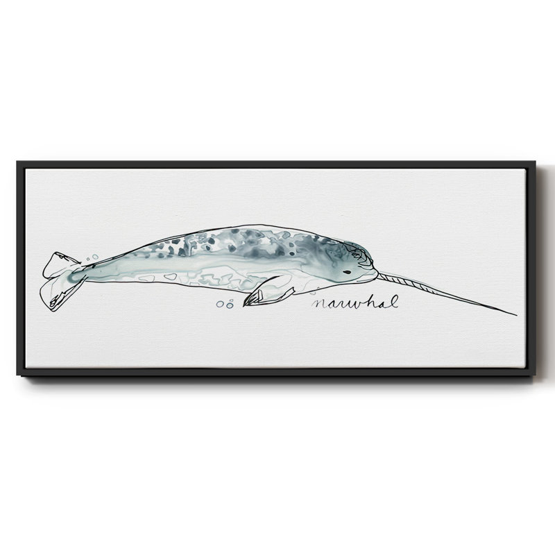 Baleine III - toile encadrée, H 24 po x l 60 po