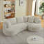 Canapé modulaire surdimensionné moderne en forme de L surdimensionné, design minimaliste, canapé-lit confortable pour les salons, les appartements et les espaces de réception, aucun assemblage requis-849097317-849097318