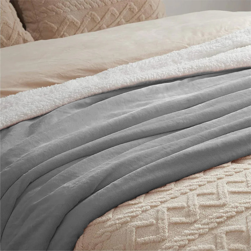 Heated Throw Blanket, Light Grey, W18 x L38cm