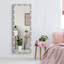 Miroir de plancher argenté pleine longueur avec 3 lumières de couleur: 63 po x 24 po, options de luminosité, cadre en aluminium, couleurs et niveaux de salon de 63 po x 24 po, contrôle tactile, cadre-2100077320