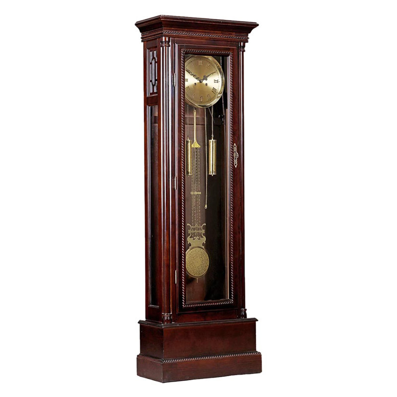 Horloge de plancher mécanique en bois massif Classical
