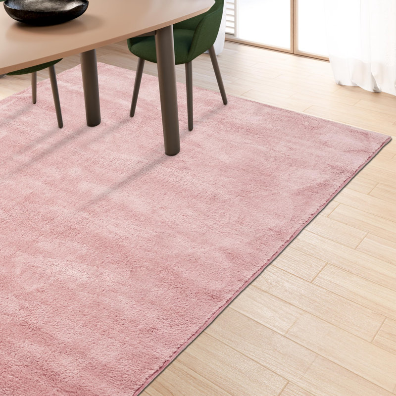 Rectangle Washable Area Rug, Pink, 60 x 110 cm
