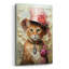 «Cute Cat With A Red Hat Baroque Style» par Momart, verre acrylique, art mural-1571276749
