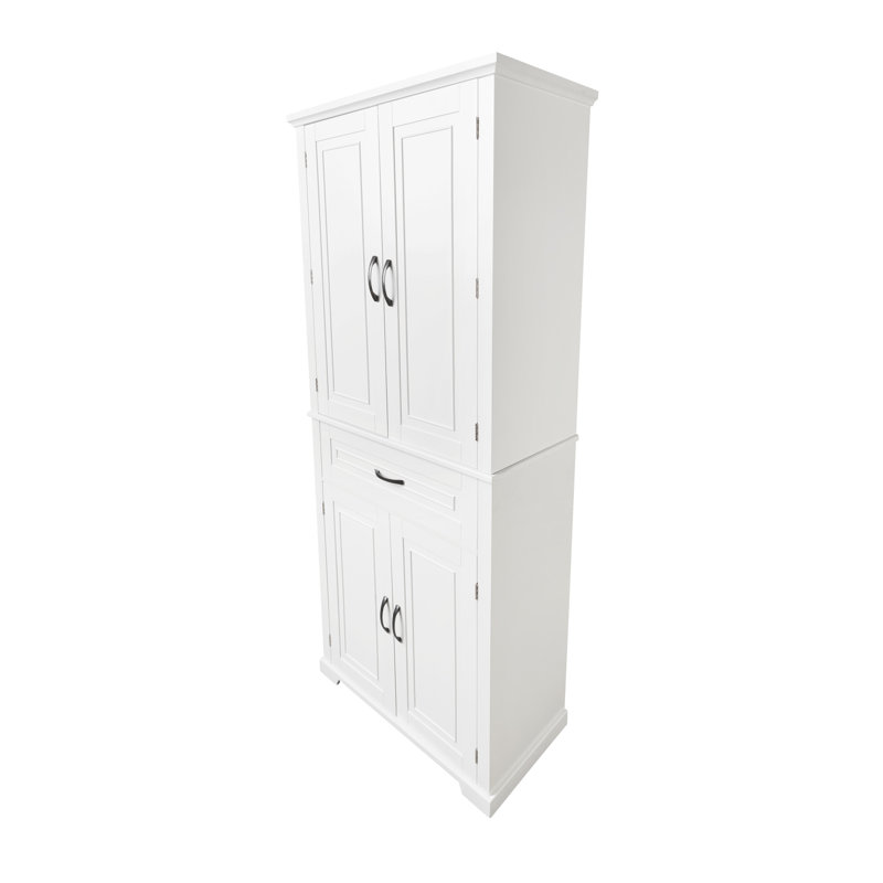 Bathroom Storage Cabinet With Doors And Drawer, Multiple Storage Space, Adjustable Shelf, Bathroom Storage, White