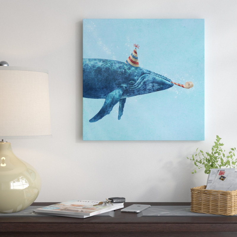 « party baleine », impression sur toile tendue, H 12 po x l 12 po x P 0,75 po