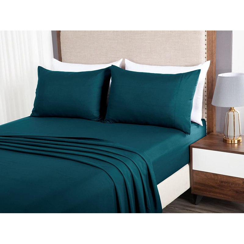 Liam Microfiber 7 Piece Bed in a Bag Comforter Set, Queen Comforter + 6 Additional Pieces, Teal