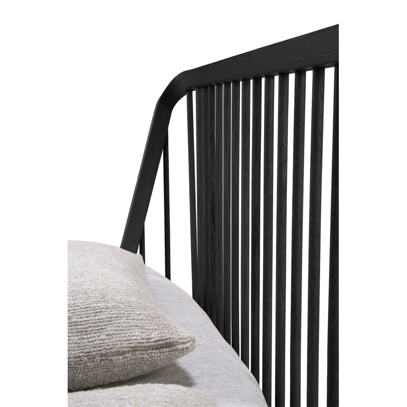 Spindle Solid Wood Bed, Queen, Oak Black