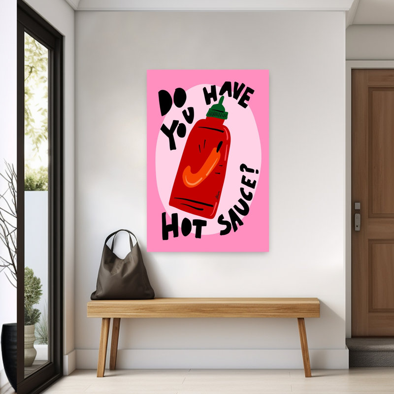 «Hot Sauce», art mural moderne et vibrant, H 60 po x l 40 po