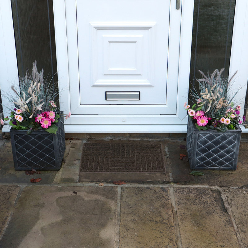 Non-Slip Geometric Doormat, Brown