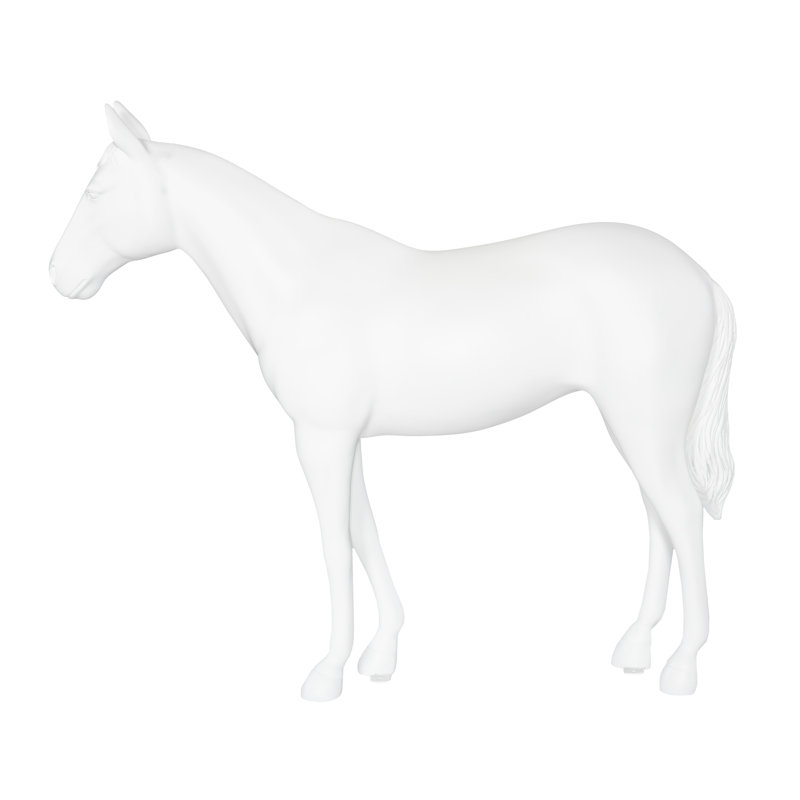 Horse Sculpture, Standing, Glossy White