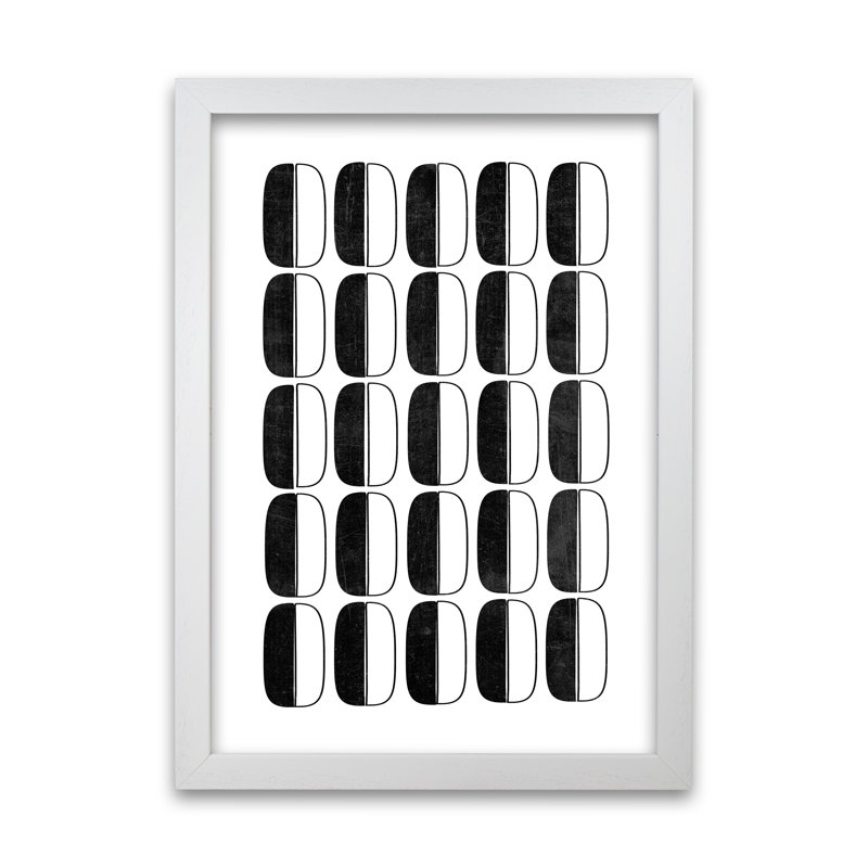 Abstract Coffee Beans Original - Print, 30cm H x 21cm W x 3cm D, White Frame