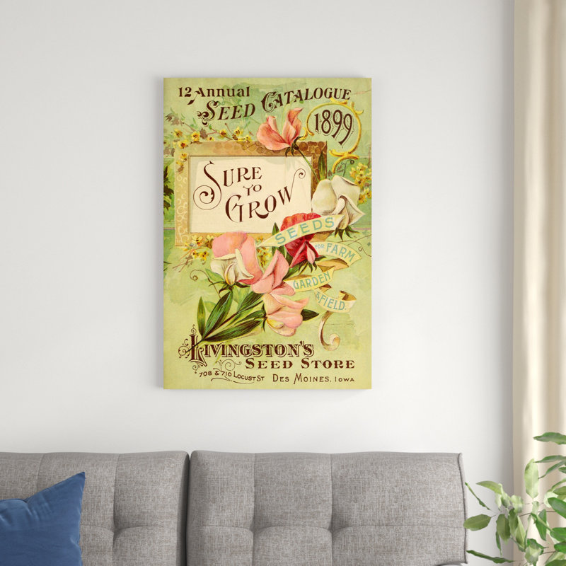 Paquets de graines antiques - Publicité sur toile tendue, H 36 po x l 24 po