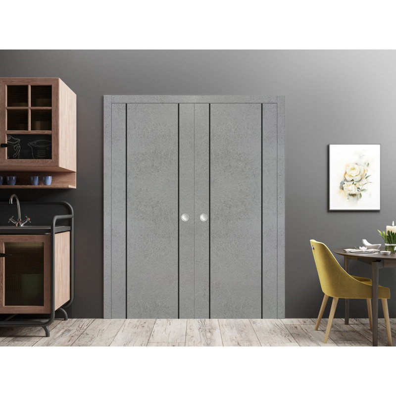 Portes françaises en bois massif massif, 56 po x 96 po