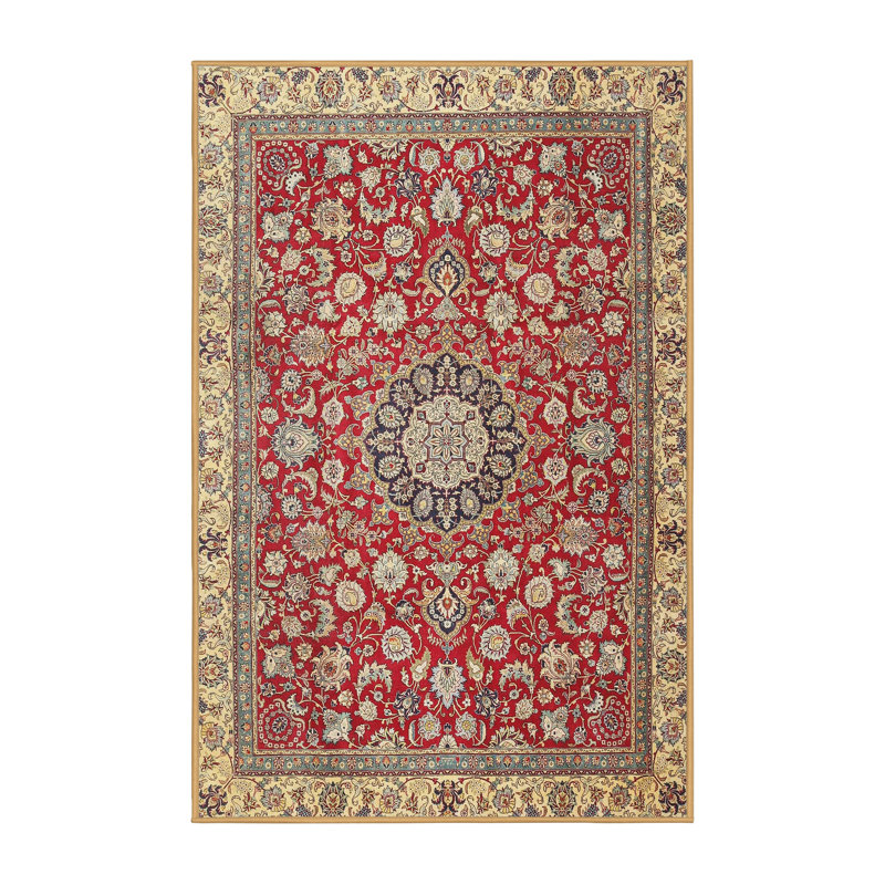 Tapis traditionnel mehroon/noir/bleu Bonelli, Rectangle 7 pi x 9 pi