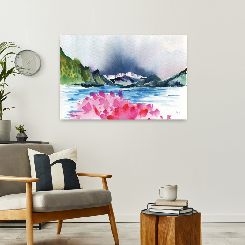 Art mural abstrait contemporain Moody Cove, H 24 po x l 36 po