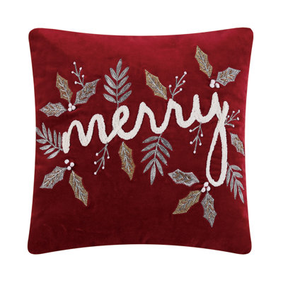 Coussin en velours brodé Merry