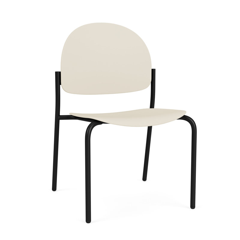 Chaise d'invité sans accoudoir Chat Chat, Noir, Sand Beige Poly