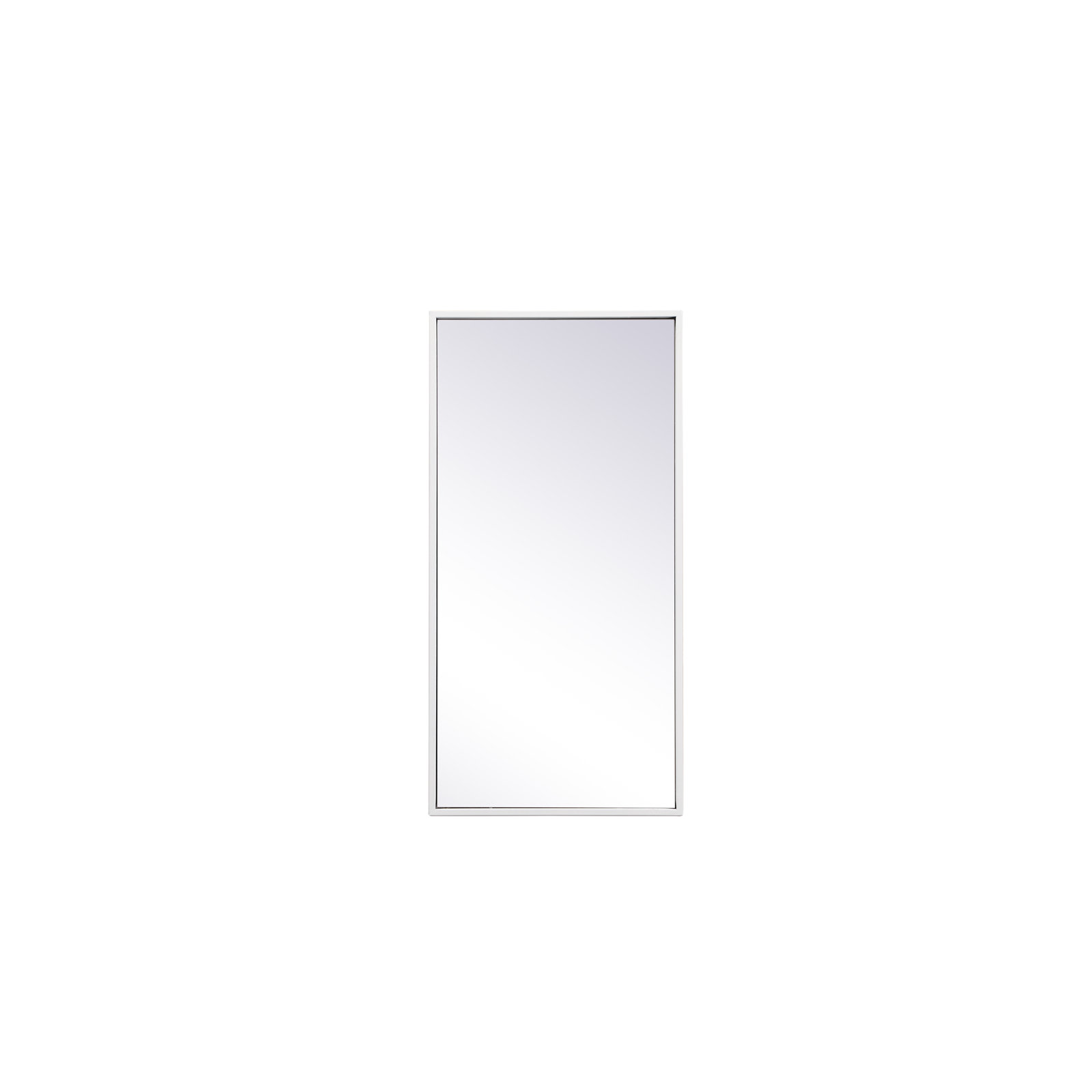 Sabine Metal Rectangle Wall Mirror, 14" x 28", White