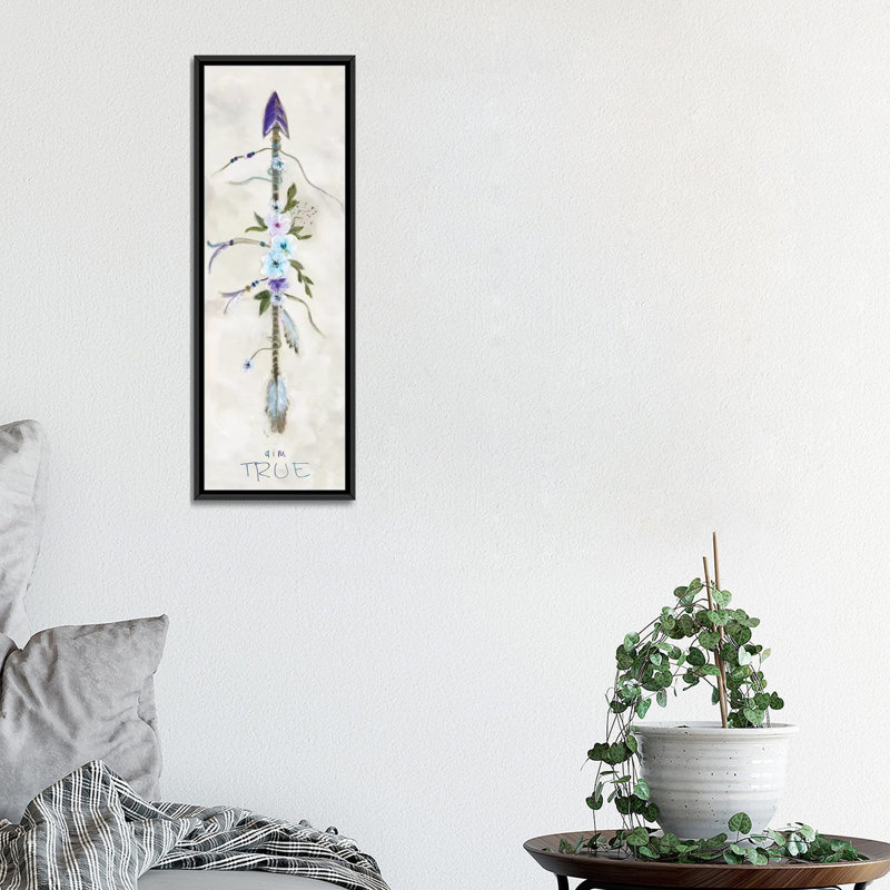 «Boho Arrow II», art sur toile, H 36 po x l 12 po x P 1,5 po, Cadre noir